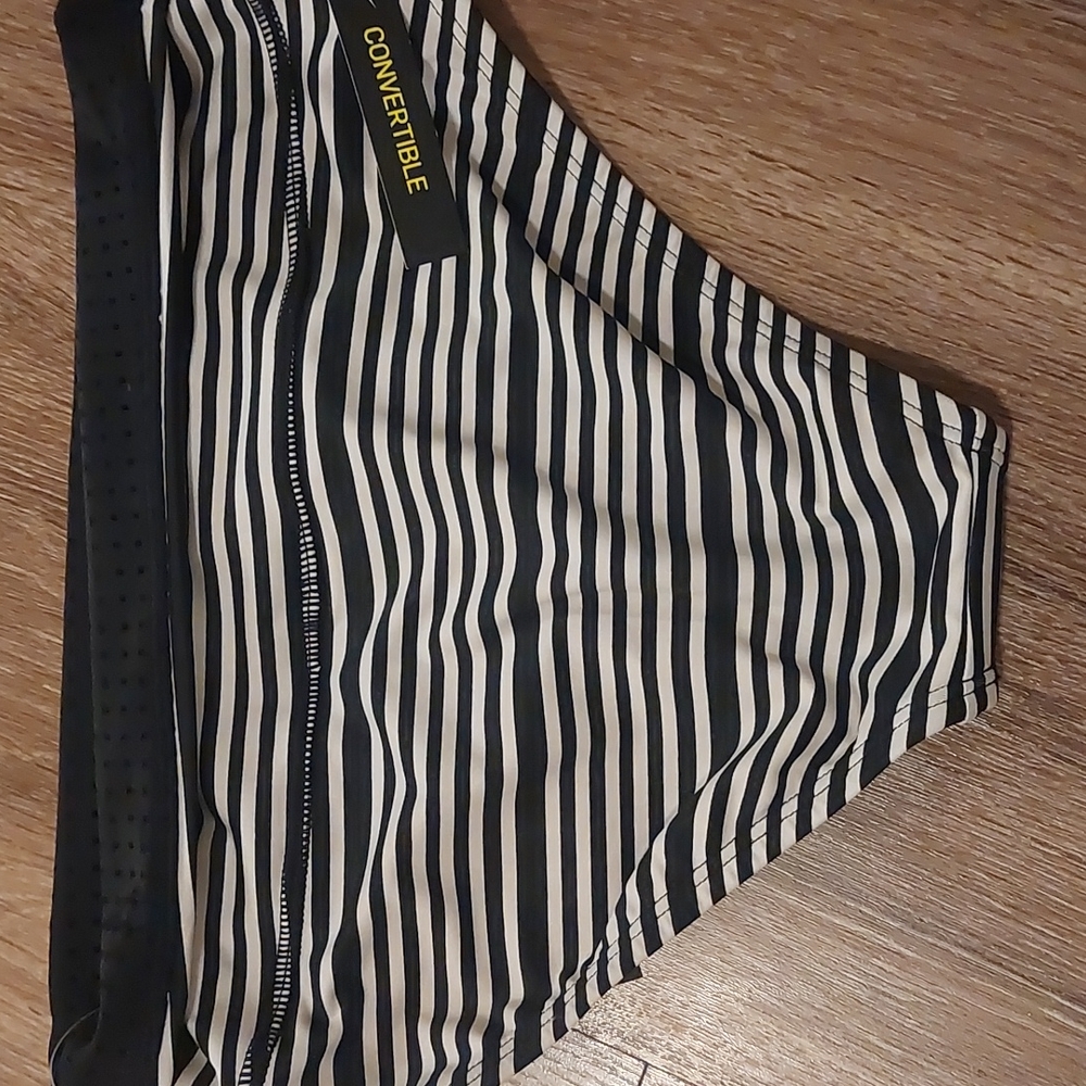 Nike Sport Mesh Layered Tankini Bathing Suit Set Black/Stripes Size S/M NWT NEW - Picture 15 of 15